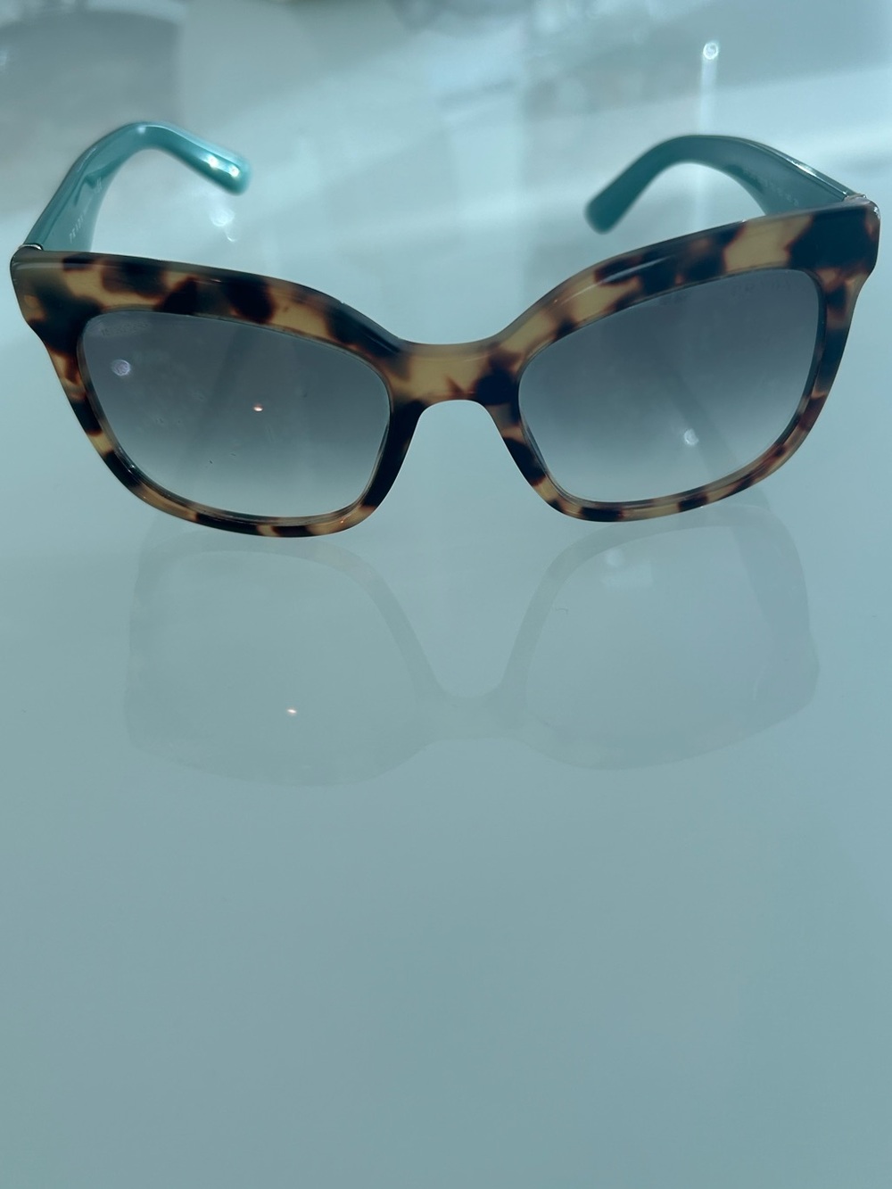 Prada Tortoiseshell Square Sunglasses with Gradient Blue Lenses PR 24QS - Picture 7 of 10